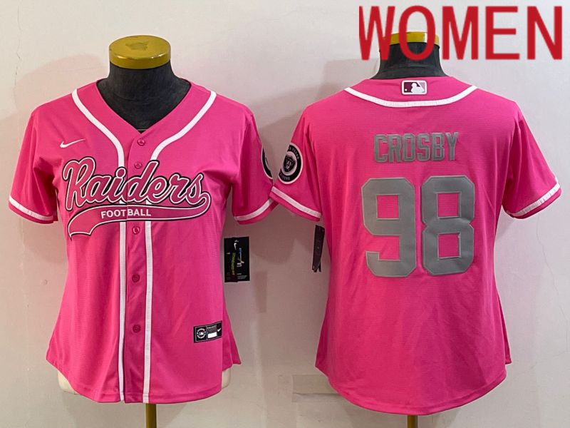 Women Oakland Raiders #98 Crosby Pink 2022 Nike Co branded NFL Jerseys